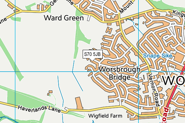 S70 5JB map - OS VectorMap District (Ordnance Survey)