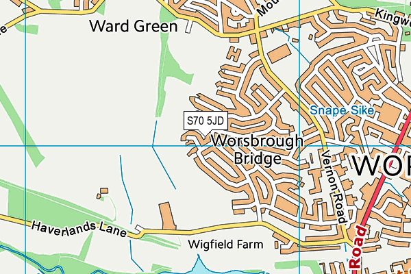 S70 5JD map - OS VectorMap District (Ordnance Survey)