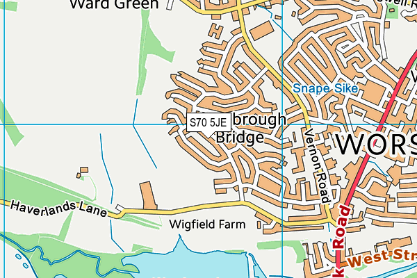 S70 5JE map - OS VectorMap District (Ordnance Survey)