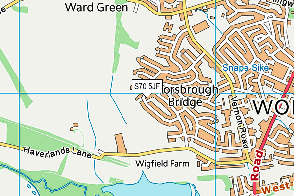 S70 5JF map - OS VectorMap District (Ordnance Survey)