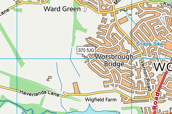 S70 5JG map - OS VectorMap District (Ordnance Survey)