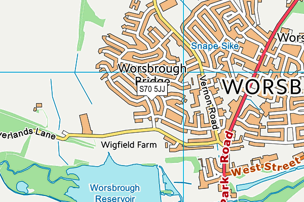 S70 5JJ map - OS VectorMap District (Ordnance Survey)