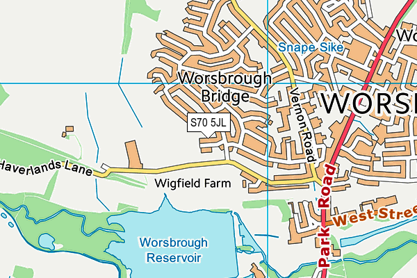 S70 5JL map - OS VectorMap District (Ordnance Survey)