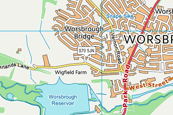 S70 5JN map - OS VectorMap District (Ordnance Survey)