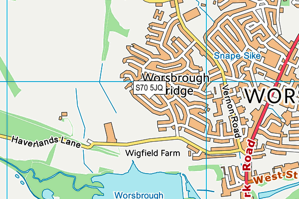 S70 5JQ map - OS VectorMap District (Ordnance Survey)