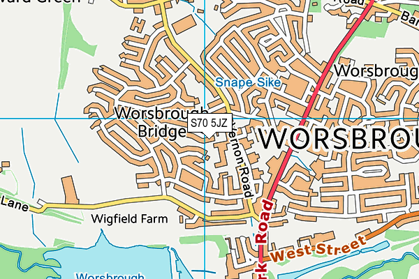 S70 5JZ map - OS VectorMap District (Ordnance Survey)