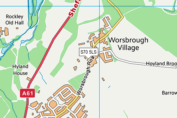 S70 5LS map - OS VectorMap District (Ordnance Survey)