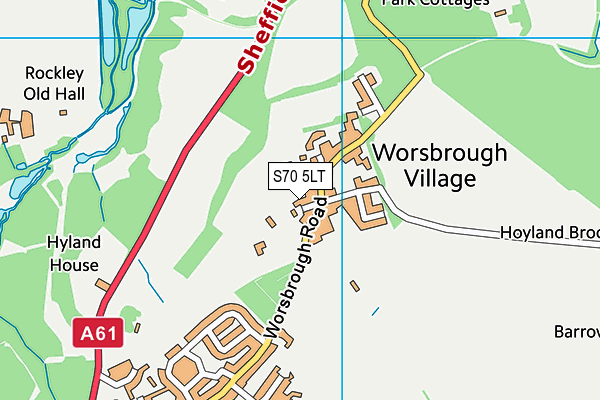 S70 5LT map - OS VectorMap District (Ordnance Survey)