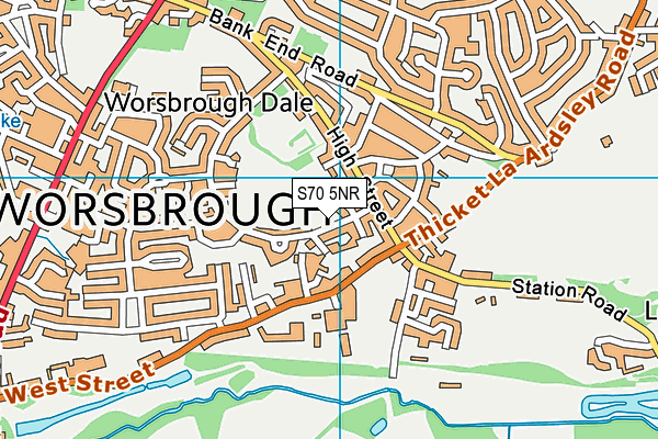 S70 5NR map - OS VectorMap District (Ordnance Survey)