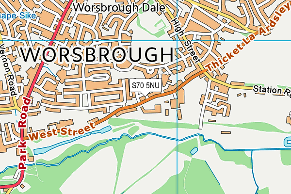 S70 5NU map - OS VectorMap District (Ordnance Survey)