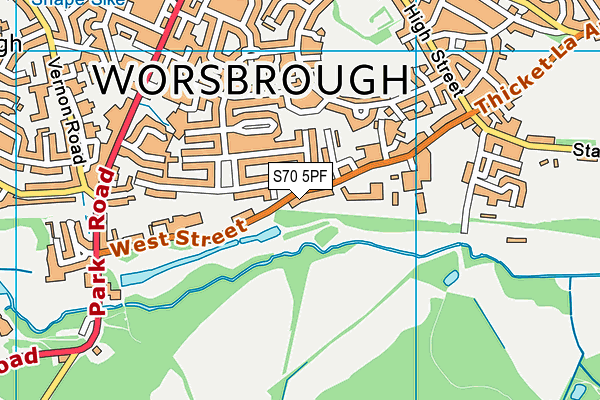 S70 5PF map - OS VectorMap District (Ordnance Survey)