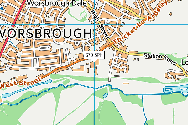 S70 5PH map - OS VectorMap District (Ordnance Survey)