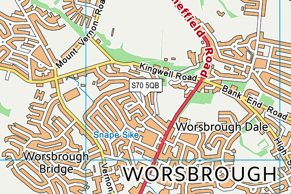 S70 5QB map - OS VectorMap District (Ordnance Survey)