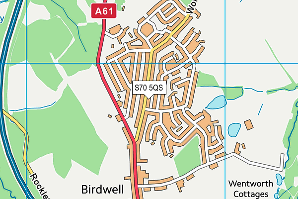 S70 5QS map - OS VectorMap District (Ordnance Survey)