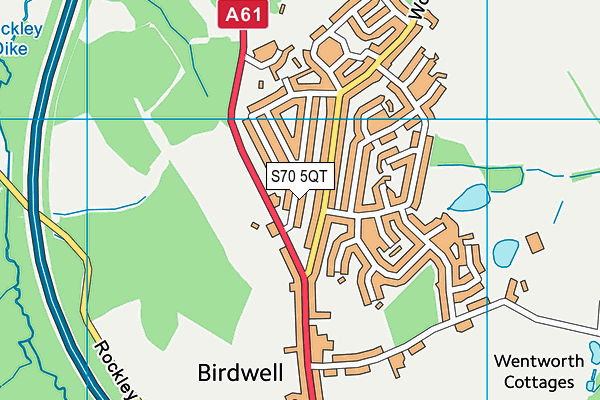 S70 5QT map - OS VectorMap District (Ordnance Survey)