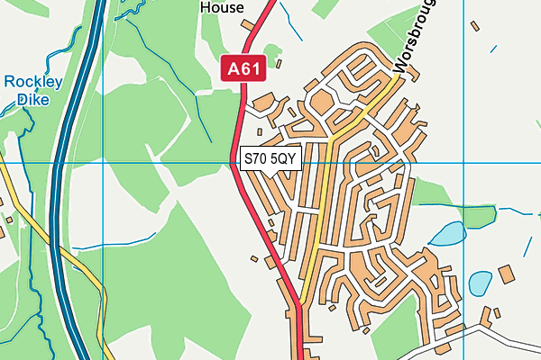 S70 5QY map - OS VectorMap District (Ordnance Survey)