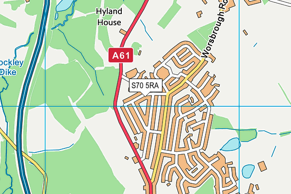 S70 5RA map - OS VectorMap District (Ordnance Survey)