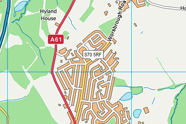 S70 5RF map - OS VectorMap District (Ordnance Survey)