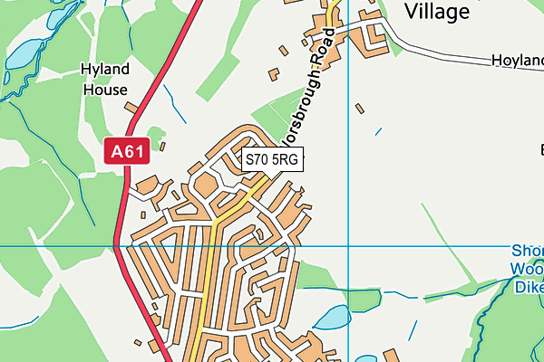 S70 5RG map - OS VectorMap District (Ordnance Survey)