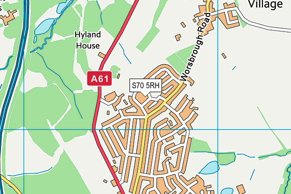 S70 5RH map - OS VectorMap District (Ordnance Survey)