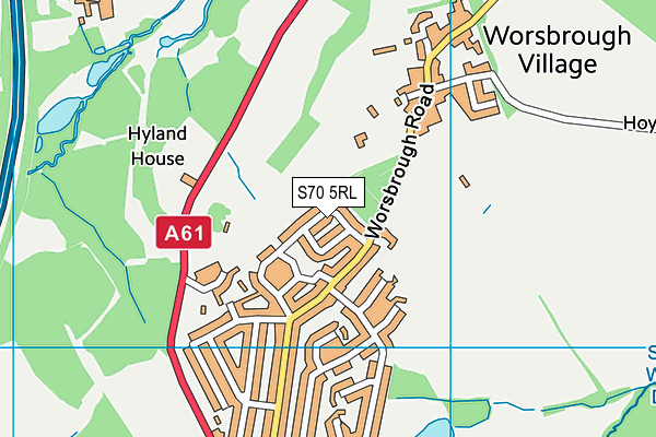 S70 5RL map - OS VectorMap District (Ordnance Survey)