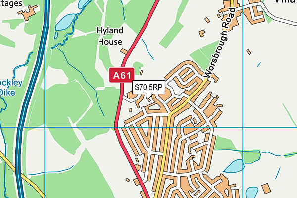 S70 5RP map - OS VectorMap District (Ordnance Survey)