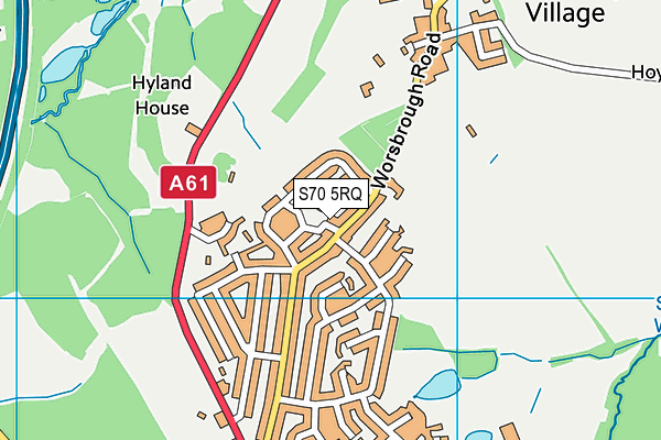 S70 5RQ map - OS VectorMap District (Ordnance Survey)