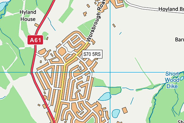 S70 5RS map - OS VectorMap District (Ordnance Survey)