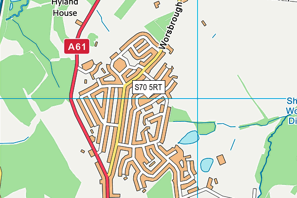 S70 5RT map - OS VectorMap District (Ordnance Survey)