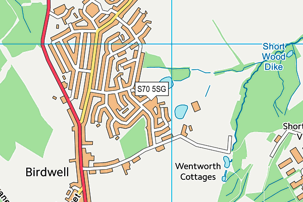 S70 5SG map - OS VectorMap District (Ordnance Survey)