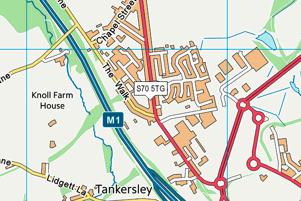 S70 5TG map - OS VectorMap District (Ordnance Survey)