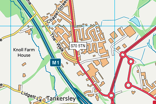 S70 5TN map - OS VectorMap District (Ordnance Survey)