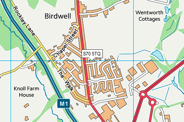 Birdwell Recreation Ground map (S70 5TQ) - OS VectorMap District (Ordnance Survey)