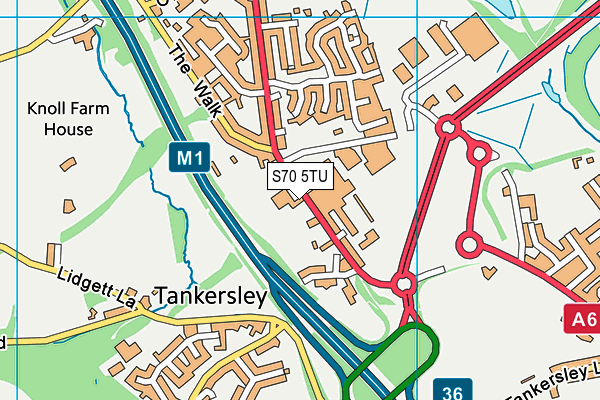 S70 5TU map - OS VectorMap District (Ordnance Survey)