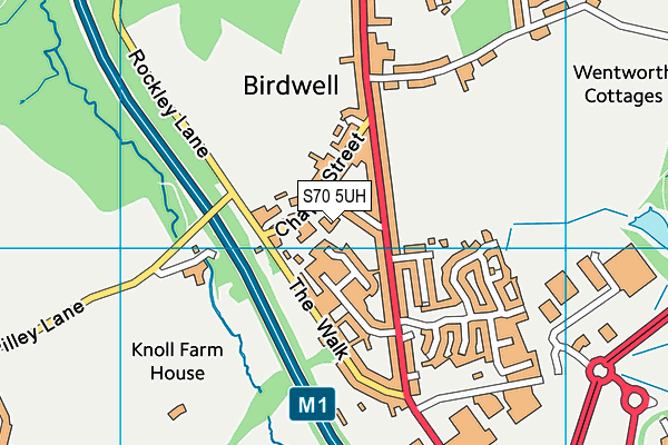 S70 5UH map - OS VectorMap District (Ordnance Survey)