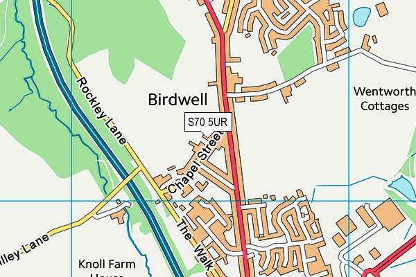 S70 5UR map - OS VectorMap District (Ordnance Survey)