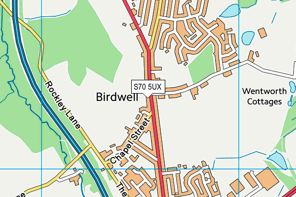 S70 5UX map - OS VectorMap District (Ordnance Survey)