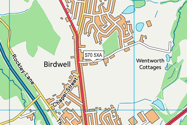 S70 5XA map - OS VectorMap District (Ordnance Survey)