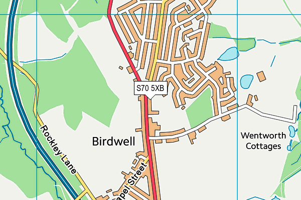 Birdwell Primary School map (S70 5XB) - OS VectorMap District (Ordnance Survey)