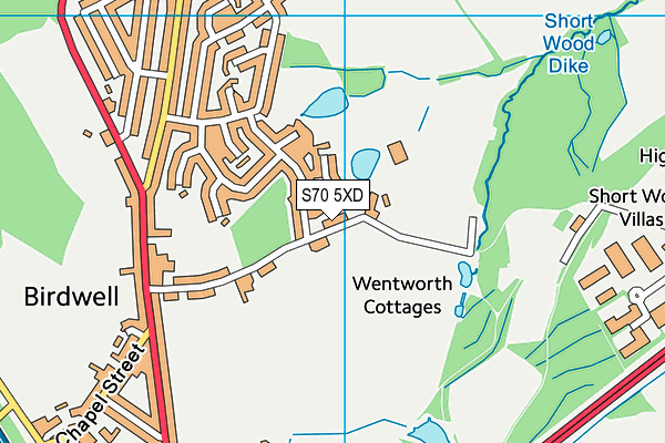 S70 5XD map - OS VectorMap District (Ordnance Survey)