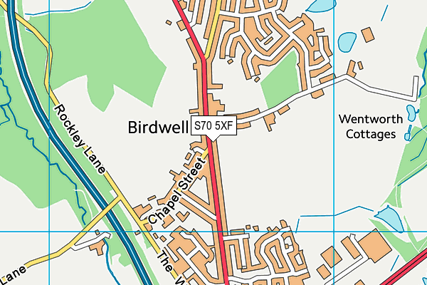 S70 5XF map - OS VectorMap District (Ordnance Survey)