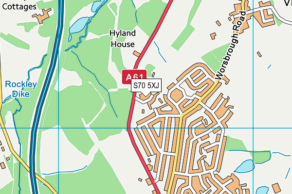 S70 5XJ map - OS VectorMap District (Ordnance Survey)