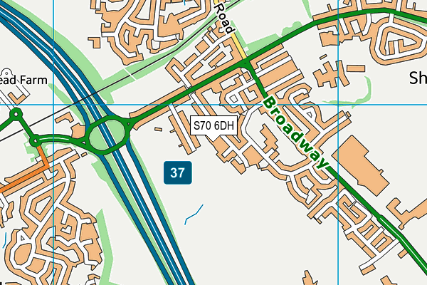 S70 6DH map - OS VectorMap District (Ordnance Survey)