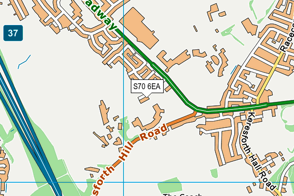 S70 6EA map - OS VectorMap District (Ordnance Survey)