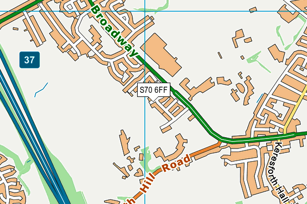 S70 6FF map - OS VectorMap District (Ordnance Survey)