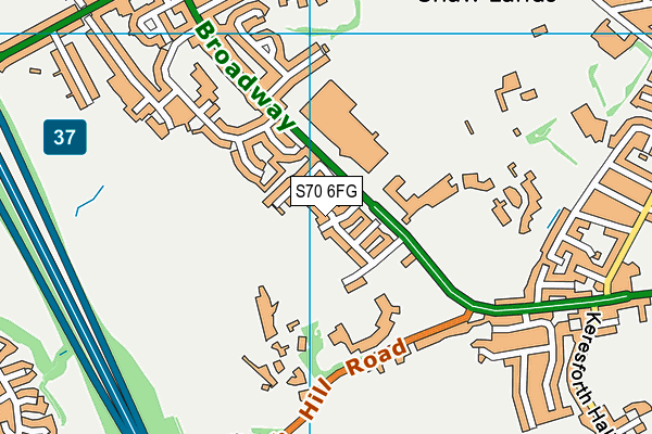 S70 6FG map - OS VectorMap District (Ordnance Survey)