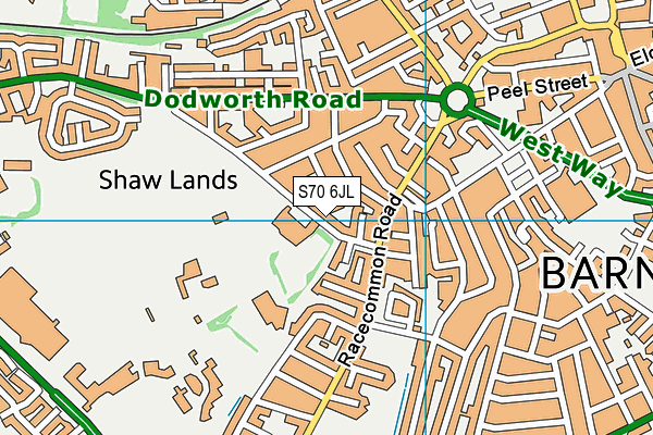 Shawlands Primary School map (S70 6JL) - OS VectorMap District (Ordnance Survey)