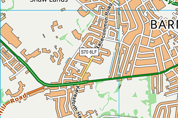 S70 6LF map - OS VectorMap District (Ordnance Survey)