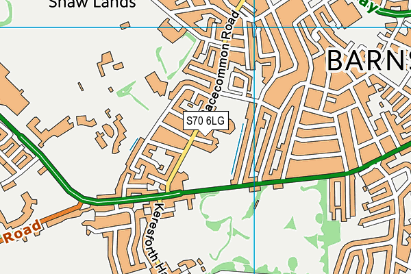 S70 6LG map - OS VectorMap District (Ordnance Survey)