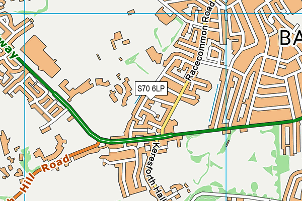 S70 6LP map - OS VectorMap District (Ordnance Survey)